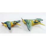 Beswick. Two Beswick kingfisher wall plaques, comprising 729-1 & 729-2