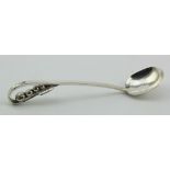 Arts and Crafts silver sugar spoon c. 1970's by PW also stamped "Silver". Weighs 28.2 g approx.