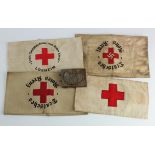 German Red Cross armbands and belt buckle.