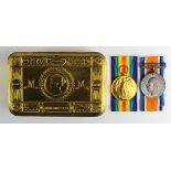 BWM & Victory Medal named (49969 Sjt A Hebdon The Queens R). Later 134th Labour Coy, with boxes of