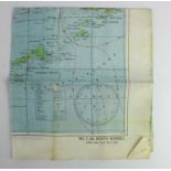 US Army Map Service 1944 Philippine Cloth Map 'Mindanao Island / North Borneo'.