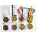 WW1 medals various - 1915 Star & Victory Medal (1344 Pte T Wilson Middex R). BWM (disc) & Victory