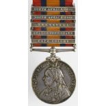 QSA with bars CC/OFS/Trans/SA01/SA02 named (7348 Pte A Edmonson RL Fus). With copy medal roll