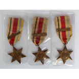 WW2 Africa Stars (x3) all with original 1st Army bars