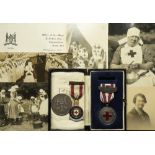 Nursing interest - medals & ephemera relating to Mrs A Stevenson, South African Red Cross, incl