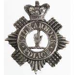 Police a Kilmarnock Police rough Victorian cast cap badge.