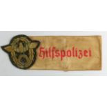 German Polezi arm badge in gilt bullion (General) ? and armband.