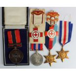 National Fire Brigades Association LS Medal in bronze with 10 Years bar (10923 Titus Lowe), 1939-