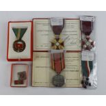 Poland - Cross of Merit 1st Class with award book (dated 1964), Medal for Participation in the