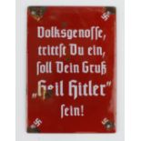 German "Heil Hitler" speech wall plaque.