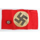 German NSDAP armband and Party lapel badge.