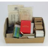 Selection of medal boxes and ephemera - WW1, WW2 and modern (includes named boxes with units for WW1
