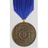 German Nazi SS long service medal bronze 8 year award.