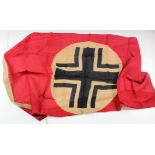 German Balkenkreuz forward units identification flag, 5x feet long, service worn.