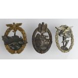 Museum Quality Replica's German 3rd Reich Badges. Good space fillers or for re-enactors. (3)