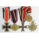 German Nazi Iron Cross 2nd Class WW2, War Merit Cross 2nd Class with Swords (NR), War Merit Cross
