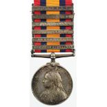 QSA with bars RoK/Paar/Drei/Joh/DH/Belf named (3010 Pte A Brown 1st Essex Regt). With copy medal