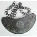 German Nazi SS breastplate gorget Streifendienst (Duty patrol service) signs of service wear.