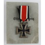 German 3rd Reich Iron Cross 2nd Class EK.II. The medal is of 3 part construction with an iron core