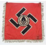 German RAD Labour banner (Trumpet) ? with bullion tassels, service wear.