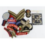 Cloth badges - mainly military. Includes WW2 shoulders, Malta blazer badge. Formation signs and US