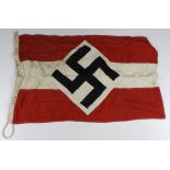 German Hitler youth flag 2x3 feet with various stencilling to the lanyard.