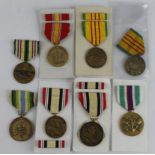 USA National Defense Service Set (blue card box), Vietnam Service medal sets (2), Armed Forces