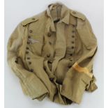 German Parachutists Afrika / Italian campaign machine gunners tunic, repaired but scarce.