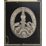 German Partisans war badge in fitted case.