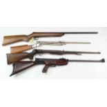 Air Rifles - Diana Model 20, silver. Gamatic .177, Pistol grip. BSA Meteor (no sights), and BSA