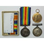 BWM & Victory Medal to 36468 Pte W Stretton Yorks L.I. served with 1/5th and 2/4th Bn's. With a