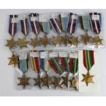 WWII copy medals: Pacific Stars (5), Africa Star; Atlantic Star, Arctic Stars (6), Air Crew Europe