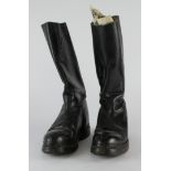 Polish pre WW2 black leather cavalry troopers boots.