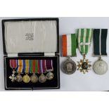 Miniature OBE (Mily), BWM & Victory Medal, Defence & War Medals, Regular Army GV LSGC Medal