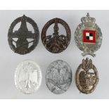 German badges, Tank Badge, General Assault Badge, Anti-Partisan Badge, Wetthampffieger 1939 shooting