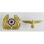 German 3rd Reich Political Leaders Cap Eagle and Cockade.
