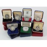 British Commonwealth silver proof crowns (20) in cases, most with COAs.