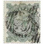 GB - 1867-1883 wmk Anchor 10s grey green, SG135 used with imperfections, cat £4000