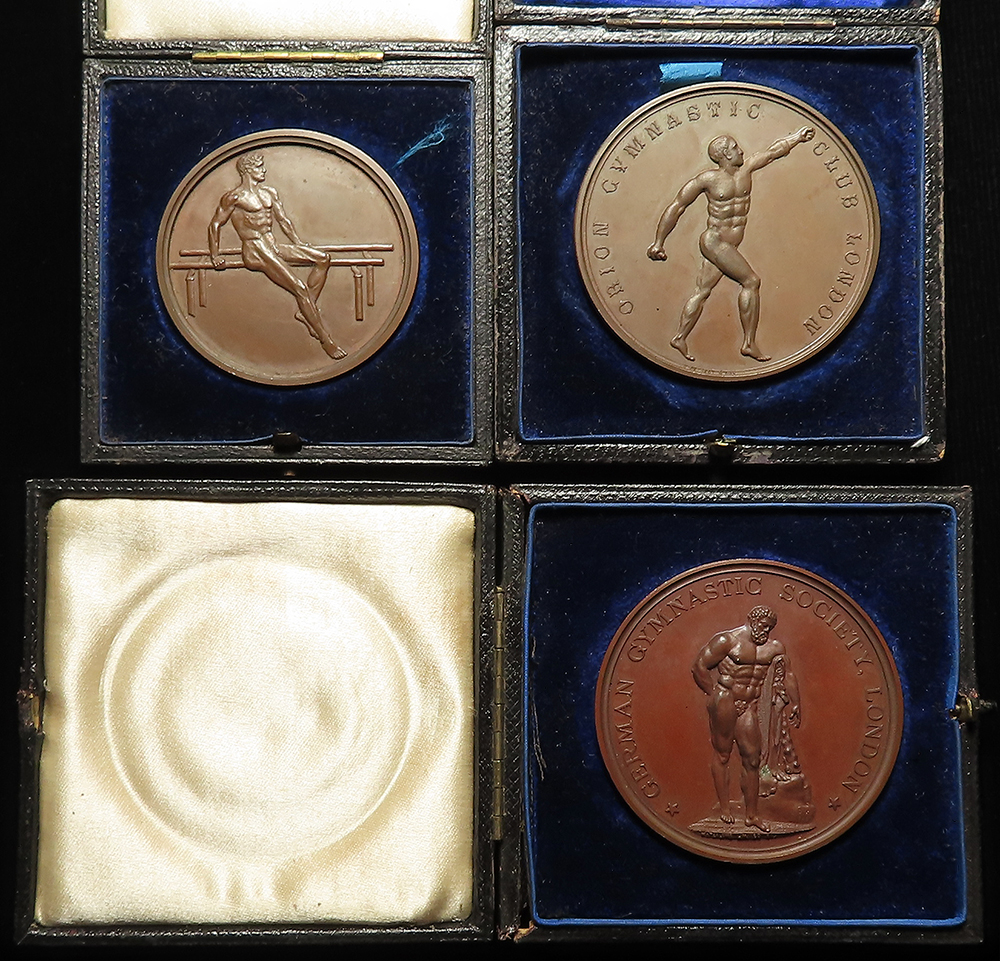 British Sports Medals, bronze d.44-51mm (3): Late Victorian gymnastics medals to C.J. Little,