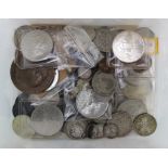 GB & World Coins etc, accumulation in a tub, ancient to modern including silver.