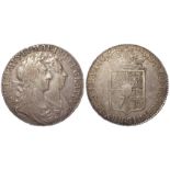 Halfcrown 1689 Primo, second shield, caul only frosted, with pearls, S.3435, nVF