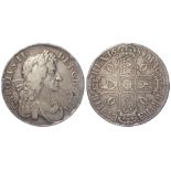 Crown 1684 T. Sexto, S.3359, F/GF, die flaw and edge knocks. Scarce date.