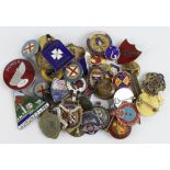 Enamel Badges - including Bobby Bear, Eb & Flo, school, trade union and Master Baker's Conference (