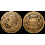British Commemorative Medal, bronze d.76mm: Coronation of George V 1911, rare large bronze issue