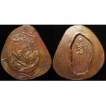 British Art Medal Society bronze medal d.108-116mm: George and the Dragon, by Nicola Moss 1986. 96