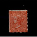 GB - 1865-1867 4d vermilion, Plate 12 (E-I) fresh mint large part o.g. some short perfs, cat £575