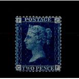 GB - 1858 2d blue Plate 14, hinged mint, large part o.g. SG47, cat £500