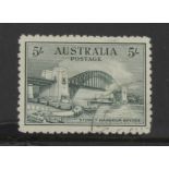 Australia 1932 Sydney Harbour Bridge 5s blue-green SG143 fine used, cat £225, a key stamp