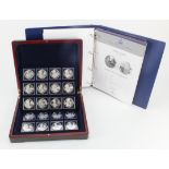 British Commemorative Medals (24) silver proof: 'Kings and Queens of Great Britain'. Total 678.72g