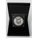 British Commemorative Medal, proof, silver plated bronze d.88.9mm: Battle of Waterloo 1815-2015, The